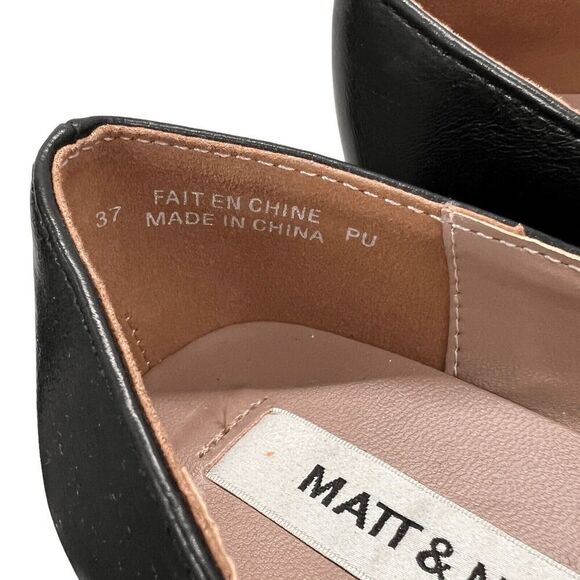 MATT & NAT WMNS 6 Black Flats Vegan Westmount Career Capsule Office Pointed Toe - Picture 9 of 16